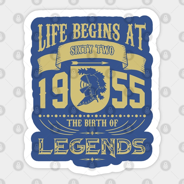 Life begins at 1955 The birth of Legends! Sticker by variantees